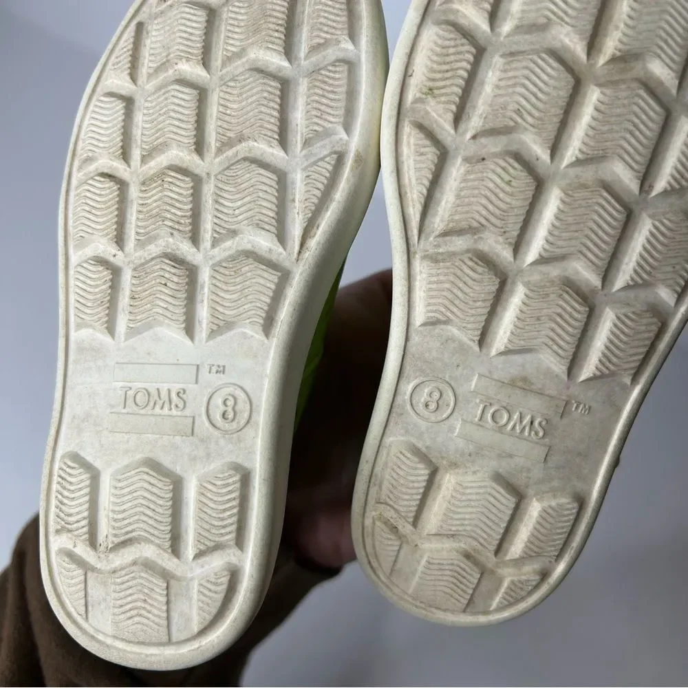 Tom’s Kids Green Slip-On Shoes 8